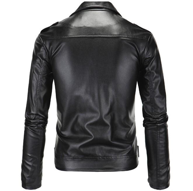 Ninja Stealth Black Mens Faux Leather Biker Jacket