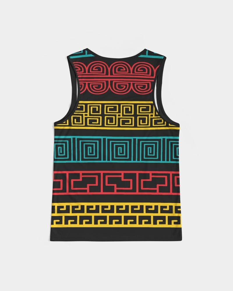 Mens Graphic Tank Top - Colorful Pattern Sports Top