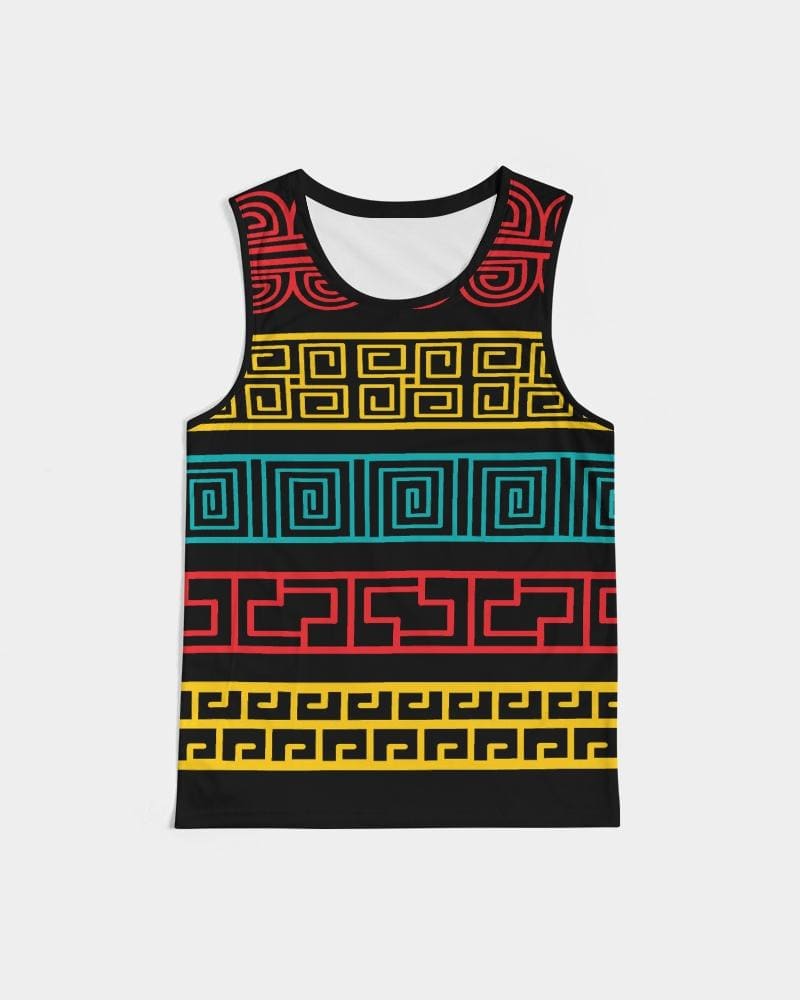 Mens Graphic Tank Top - Colorful Pattern Sports Top