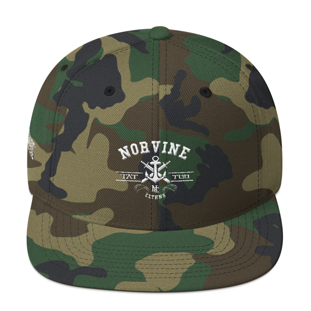 Tattoo Anchor Wool Blend Snapback (Camo)